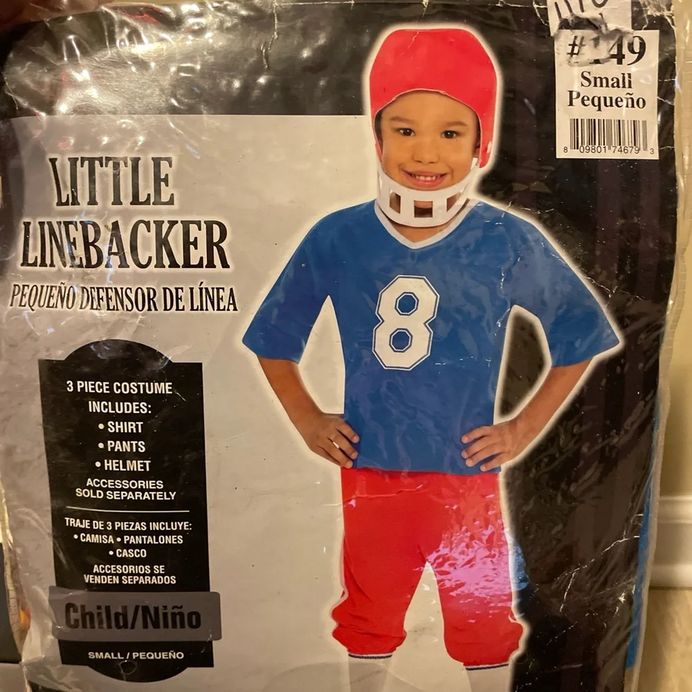 BOY size small  Little Linebacker Costume with Red and Blue Colors